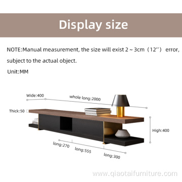 Nordic Stainless Steel Walnut Color Storage TV Stand